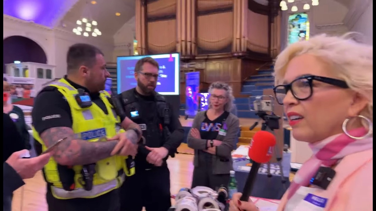 Kellie-Jay Keen gets kicked out of the IWD event by police in Nottingham, UK