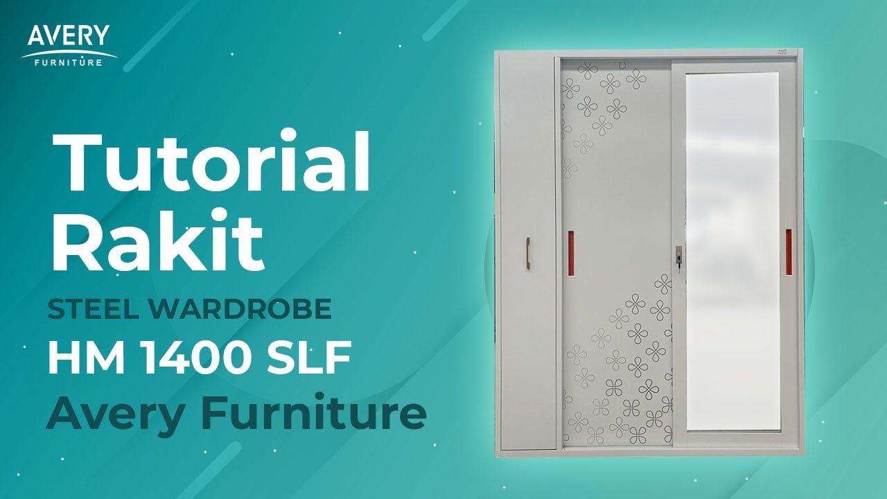 TUTORIAL RAKIT STEEL WARDROBE HM 1400 SLF SIMPLE FLORAL | LEMARI SLIDING AVERY FURNITURE‼️
