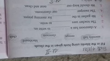 class 1 evs chapter 12 My School fill in the blank