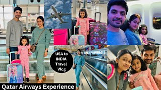 ✈️Going to INDIA 🇮🇳after 7 Years😇USA to INDIA Travel Vlog✈️Flight Journey with Kid👨‍👩‍👧Qatar Airways