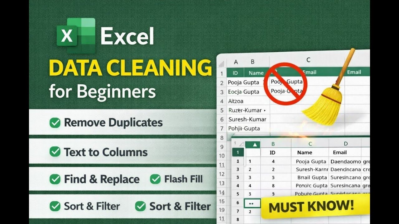 Excel Data Cleaning Tutorial | Clean Messy Data in Minutes Beginner ...