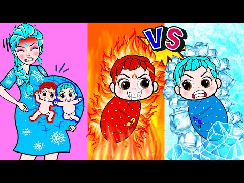 Paper Dolls Dress Up - Daughter Elsa Cold and Hot Princess Family Dress - Barbie Story & Crafts