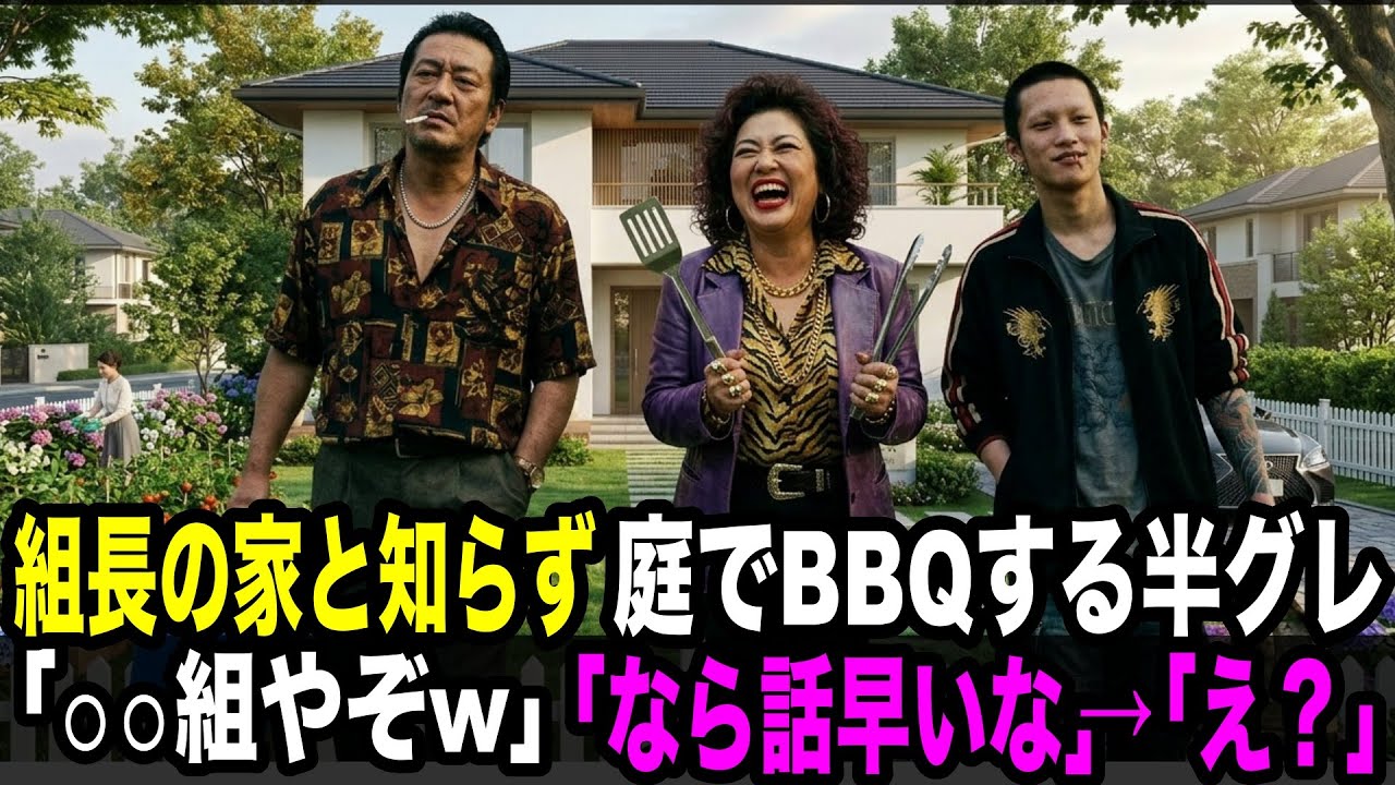 組長の家と知らず庭で勝手にBBQを始めるチンピラ。「⚪︎⚪︎組やぞw」→「なら話はやいな」→「え？」【スカッとする話】 YAKUZA