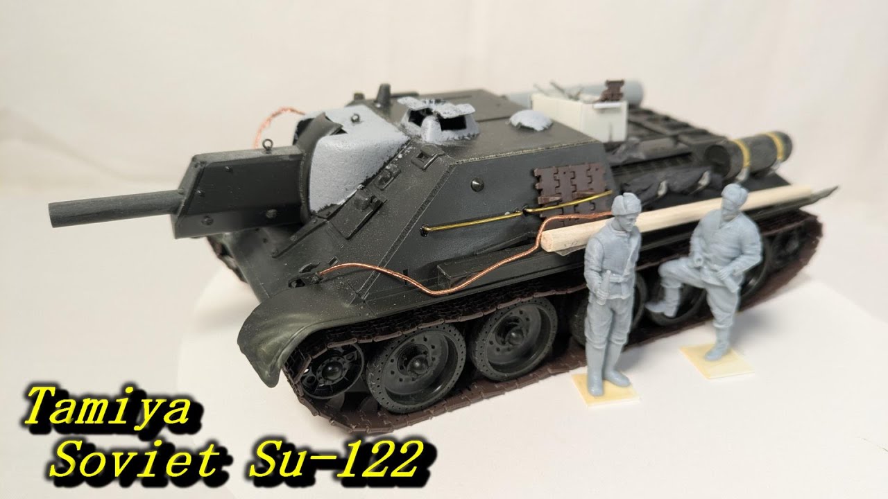 Tamiya Legacy Kit Soviet Su-122 Build ( English Sub )