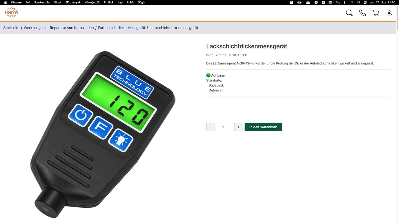 Lackschichtdickenmessgerät MGR-13-FE