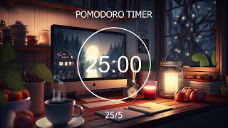 25/5 Study Music Pomodoro ~ Nature Sounds for Productivity ☔️Focus Station