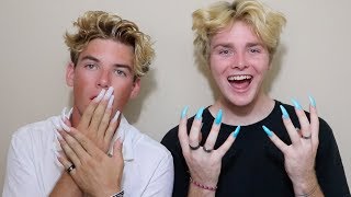 WEARING LONG ACRYLIC NAILS FOR 24 HOURS!!