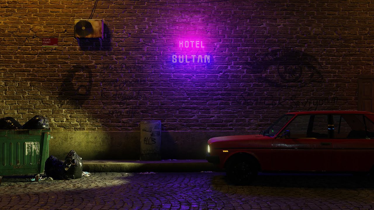 Istanbul Street Night Loop - 3D Animation (With Music)