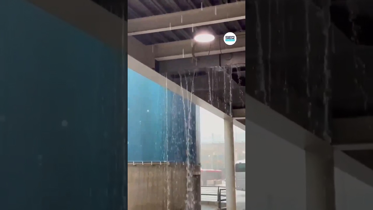 Devastating Rain floods Barcelona Airport 😲🌊🌧️