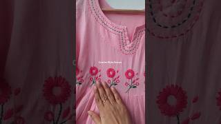 Hand embroidered suit 🌷 Hand embroidery ✨️ Summer kurti design #embroidery #kurti #handmade #shorts