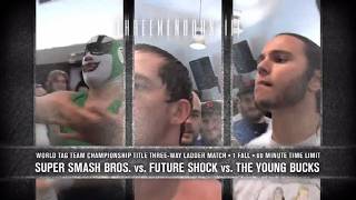 Super Smash Bros vs Young Bucks vs Future Shock - 3 Way PWG Tag Title Ladder Match - Threemendous 3