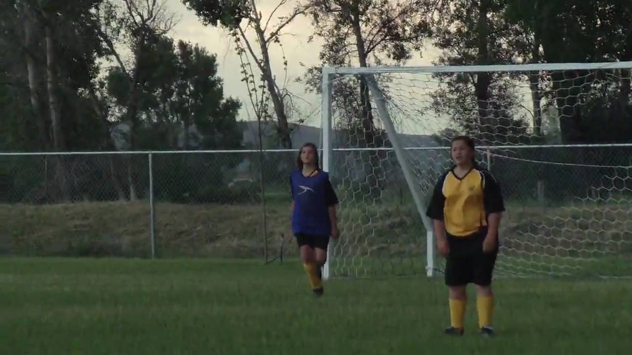 Alaynna playing goalie