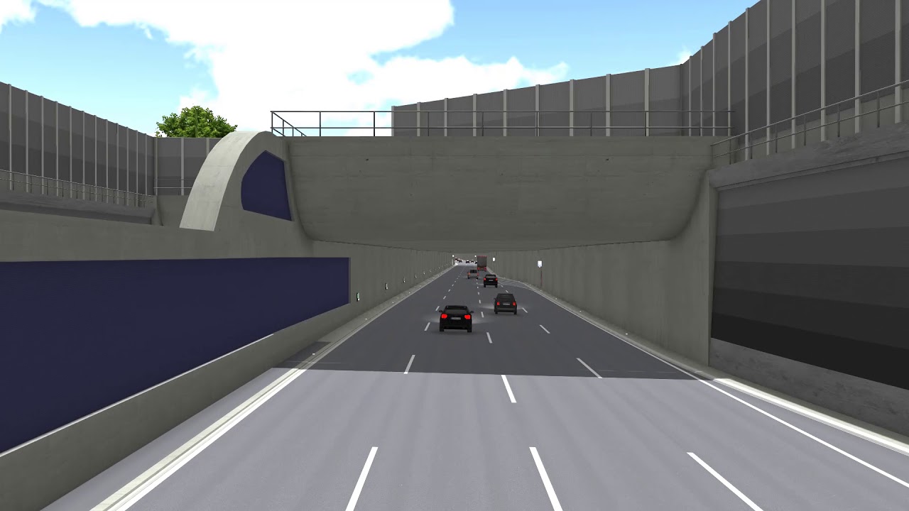 Tunneldurchfahrt von West nach Ost