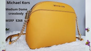 New Michael Kors Jet Set Travel Medium Dome Crossbody Saffiano Leather  Luggage