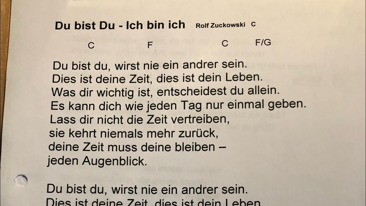 Ich Bin Ich Und Du Bist Du Gedicht Text www.youtube.com