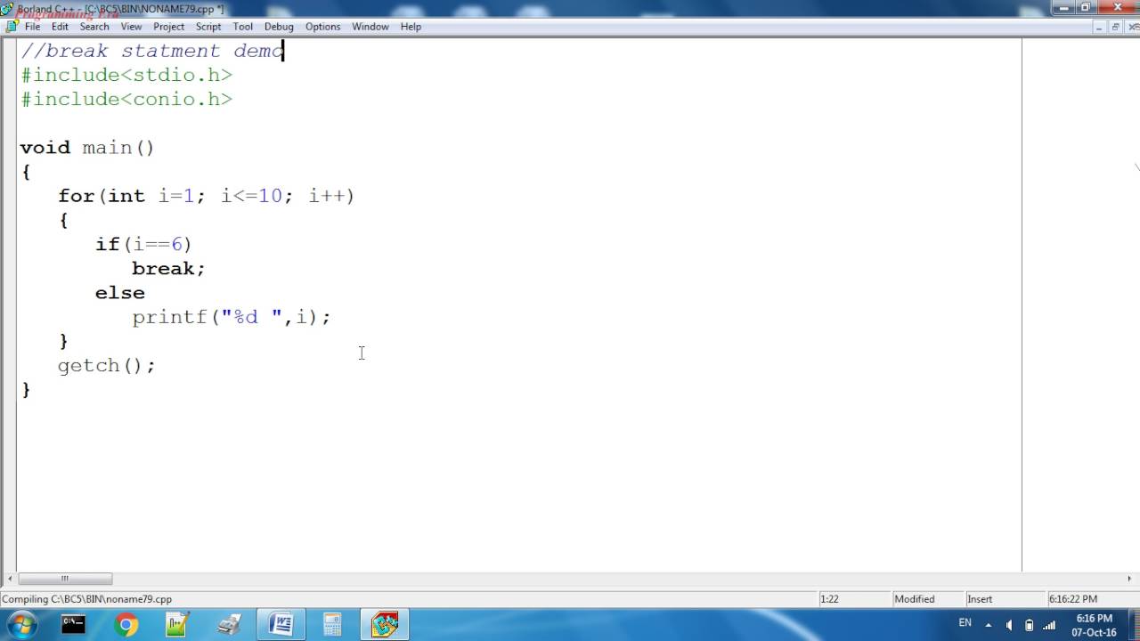 Break Jump Statement In C - YouTube