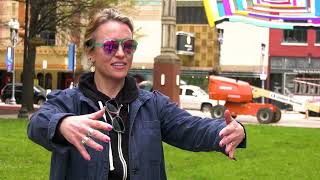 Artist Rachel Hayes brings her "grand gesture with color and scale" to downtown Knoxville