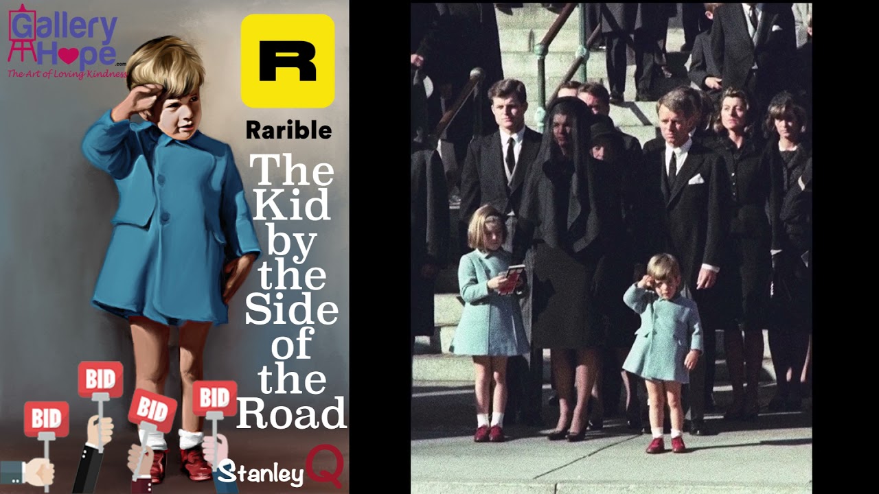 NFT Exclusive John F. Kennedy Jr. - Kid by the Side of the Road by Stanley Q. Upjohn GalleryHope.com