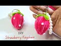 How to Make a Strawberry Keychain with Pipe Cleaners Strawberry 🍓 | DIY Craft Tutorial