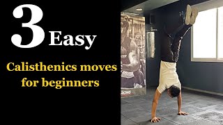 3 Easy skill for beginners | Pistol Squat | Elbow lever | L sit | Calisthenics For Beginners