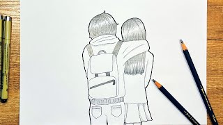 How to draw Boy and Girl Together Easy for beginners | step by step drawing ideas