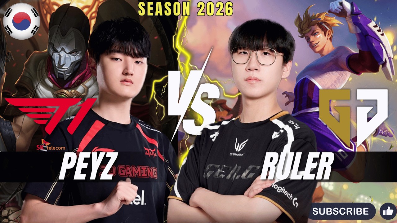 T1 Peyz vs GEN Ruler - Peyz JHIN vs Ruler EZREAL ADC - Patch 26.3 KR Ranked | lolrec