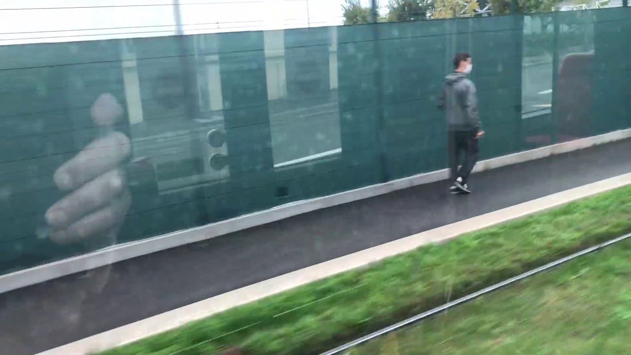 49. Catching the Tram from Terminal 1 to Terminal 2, Nice Airport, France 26.10.2020