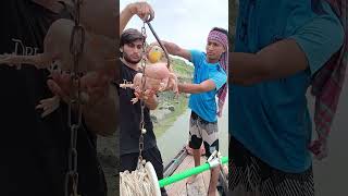 Extreme Fishing Prep: Securing the Monster Bait! 🍗👹🎣 #danialfishing #fishing #bigcatfeverrods