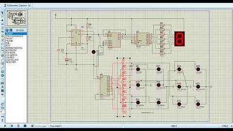 4 semaforos en cruce en PROTEUS