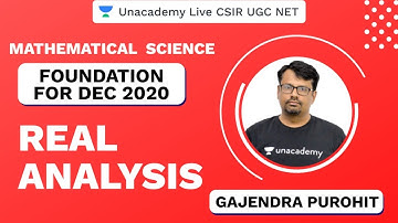 Foundation Dec 2020 | Real Analysis | Mathematical Science | CSIR UGC NET 2020 | Gajendra