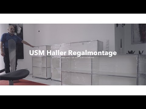 USM Haller Regalmontage mit Schlitzrohren