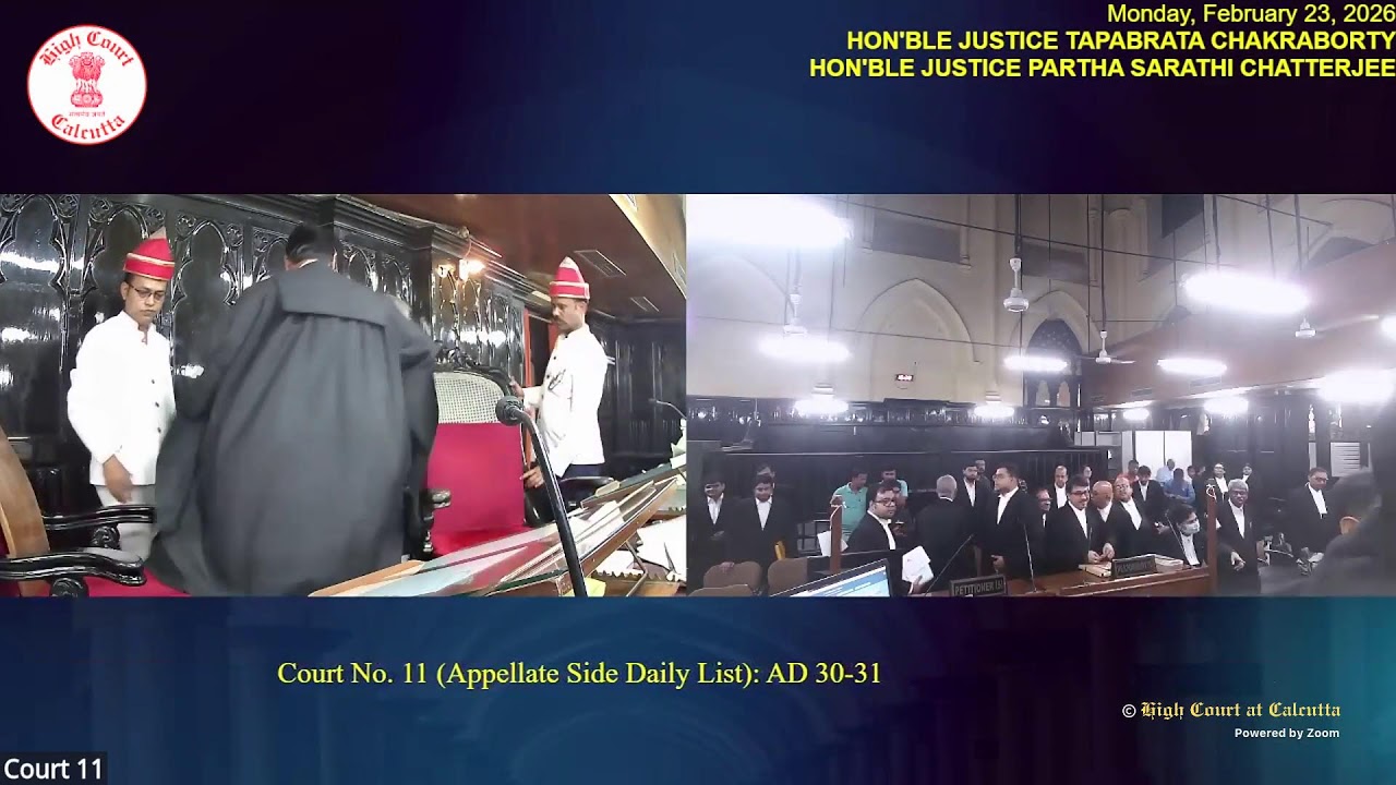 23 February 2026 | Court No. 11 | Live Streaming of the Court proceedings.