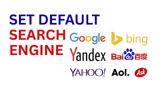 How To Change Default Search Engine | Set Google, Bing, Yahoo As Default Search Engine