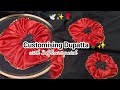 3D Flower Design DIY/ Embroidery With Fabric/ 3D Flower Hand embroidery dupatta tutorial