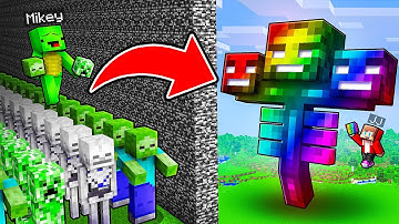 JJ and Mikey: SUPER OP MOB FAMILY BATTLE in Minecraft - Maizen