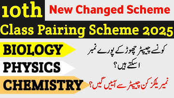 10 Class Physics, Biology And Chemistry Pairing Schemes 2025 - 10 Class Physics pairing scheme 2025
