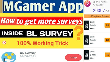 mGamer App - How to get more surveys inside BL Survey | mGamer | Free redeem code app