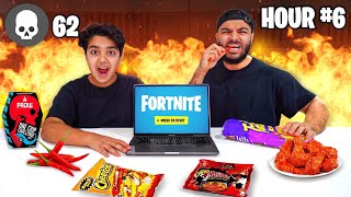 Last To Stop Eating SPICY FOOD Wins V-Bucks (FORTNITE CHALLENGE VS LITTLE BROTHER)