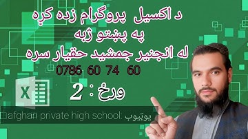 Ms Excel in Pashto-Day 2- home menu,save and save as, lock the sheet