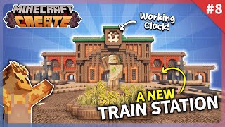 I Built a GIANT TRAIN STATION in Minecraft Create Mod! [#8]