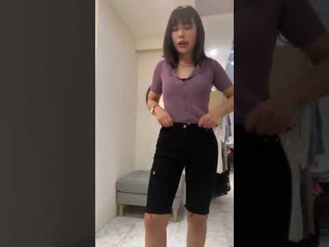 0521質感短袖針織上衣+帥氣割破馬褲