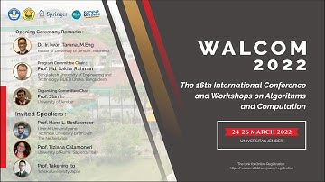 WALCOM 2022 The 16th International Conference and Workshops on Algorithms and Computation