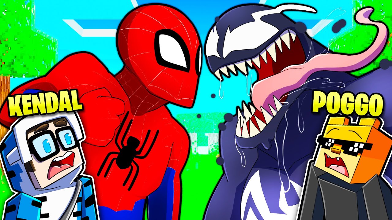 KENDAL REAGISCE A SPIDERMAN CONTRO VENOM GIGANTE SU MINECRAFT! LE FOLLIE DI POGGO! *ASSURDO*