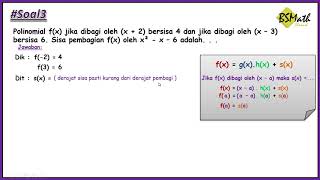 Video pembelajaran buku saku matematika materi : pembagian polinomial