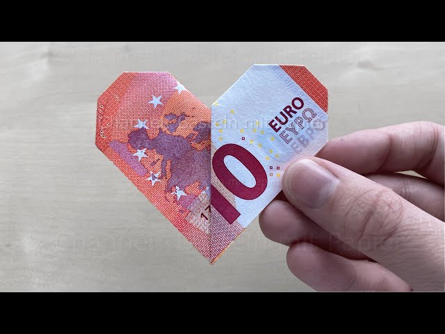 How To Fold A Heart With Money Money Folding Heart