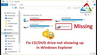 cd/dvd drive missing in window|| dvd drive not showing in my computer| fixed missing dvd/cd drive