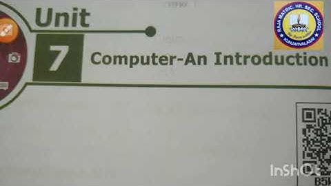 VI th std ~ Science~Unit 7~ Computer-An introduction