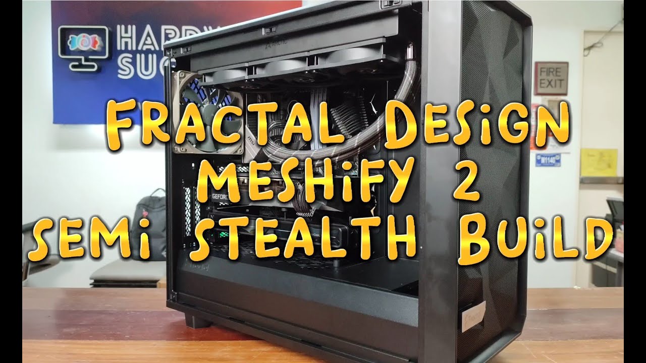Stealth Computer Case Fractal Design Meshify 2 Semi Stealth PC Build (Time-lapse) | PCB-20 ...