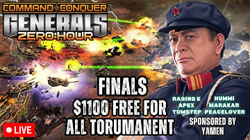🔴LIVE - KT - FINALS $1100 Free For All Tournament by Yamen! | C&C Generals Zero Hour