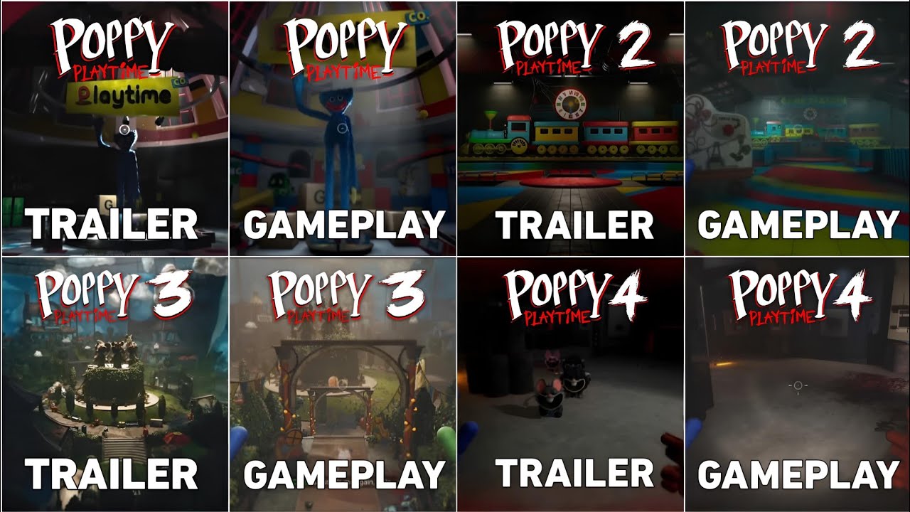 Poppy Gameplay POPPY PLAYTIME ALL CHAPTERS GAMEPLAY VS TRAILER - YouTube